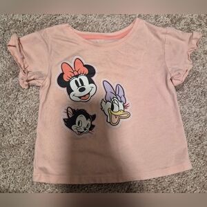 Disney Kids Light Pink T-Shirt with Cartoon Prints
